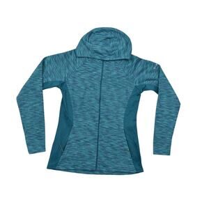 Columbia Women's Small Green Jacket Polyester Preowned Fleece Hooded Zip Pocket